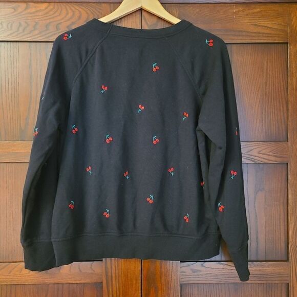Lou & Grey Cherry Terry Sweatshirt Medium - Picture 7 of 8